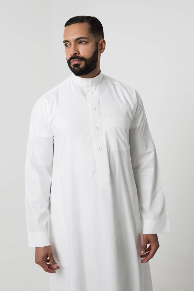 Classic-Thobe-Cream-Buttons-plain-Square-round-collar-1