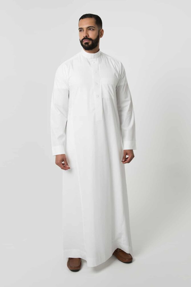 Classic-Thobe-Cream-Buttons-plain-Square-round-collar-2