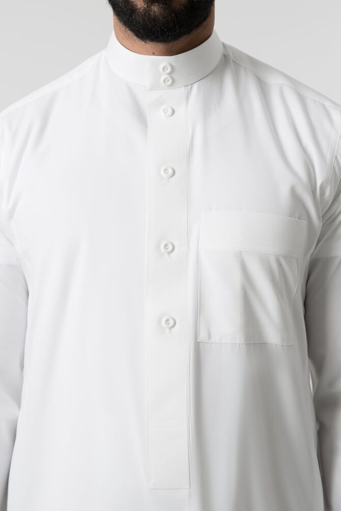 Classic-Thobe-Cream-Buttons-plain-Square-round-collar-4