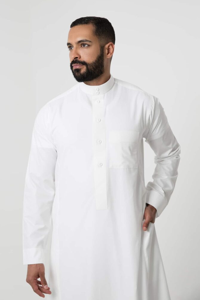 Classic-Thobe-Cream-Buttons-plain-Square-round-collar-5