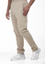 Ribbed Long Pants, Beige Casual Pants - Image 3