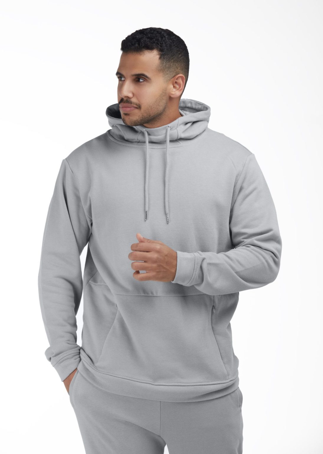 Grey Pullover Hoodie Shemagh print – AlShiaka Store
