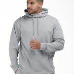Grey Pullover Hoodie Shemagh print