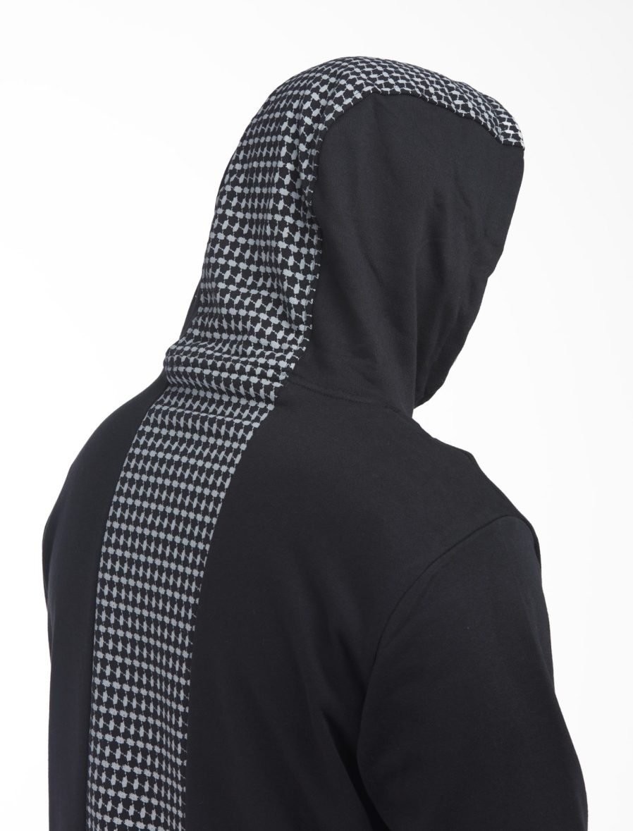 Black Pullover Hoodie Shemagh print – AlShiaka Store