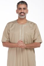 جلابيه , اكمام قصيرة , بيج فاتح