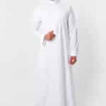 ثوب كلاسيك, سحاب مخفي, رجالي, لون أبيض