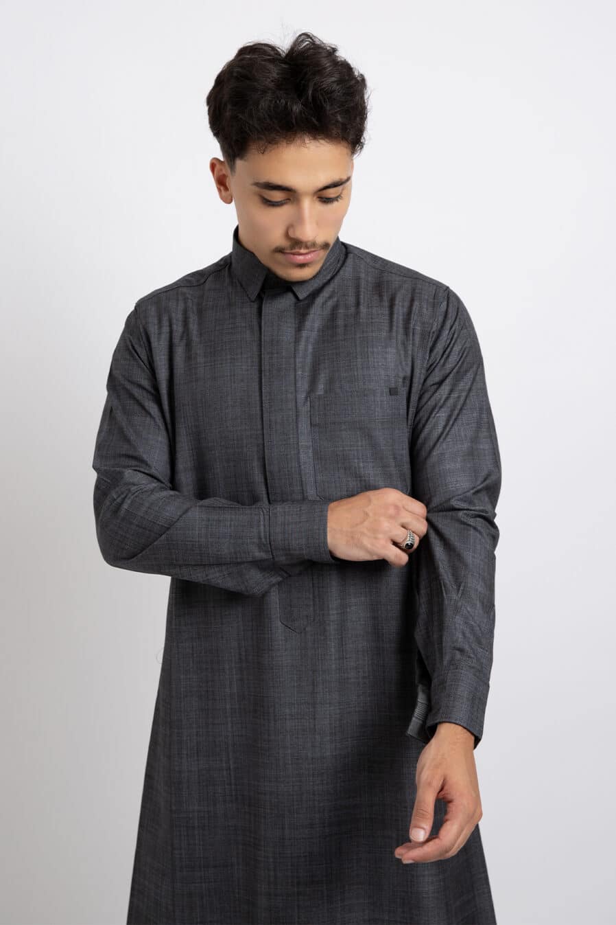 Rethobe Winter Thobe, Charcoal Color, Cufflink, Youth