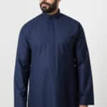 ثوب أعمال شتوي، لون كحلي، أزرار، رجالي