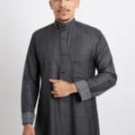 Rethobe Winter Thobe, Charcoal Color, Plain Sleeves, youth