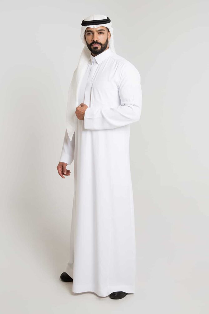 ⁦ثوب فاخر سميراميس أبيض⁩ - الصورة ⁦2⁩