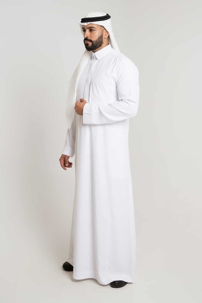 ⁦ثوب فاخر سميراميس أبيض⁩ - الصورة ⁦3⁩