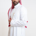 Fakher Samiramis Cream Thobe, Qalab Collar