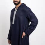 Nightrobe , Winter, Moroccan Style, Long Sleeves, Navy Blue
