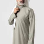 ثوب الشياكة أعمال, لون زيتي, ياقة قلاب