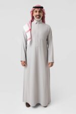 Fakher Samiramis Light grey Thobe - Image 2