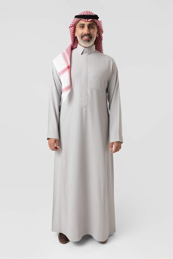 Fakher Samiramis Light grey Thobe - Image 2