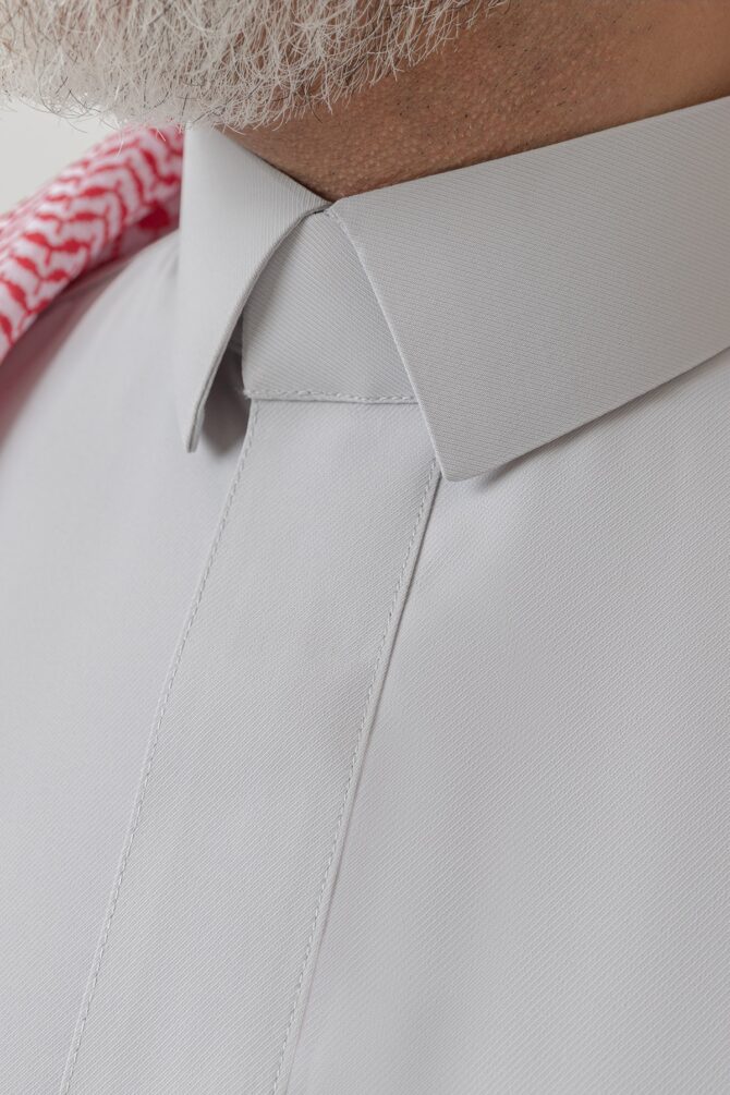 Fakher Samiramis Light grey Thobe - Image 3