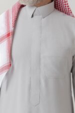 Fakher Samiramis Light grey Thobe - Image 4