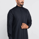ثوب ري ثوب أسود أكمام كبك