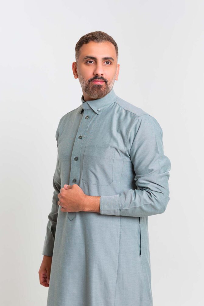 rethobe-trendy-buttons-oxford-pine-green-men-thobe-stripe-pattern-3