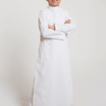 Zakhrafat White plain collar Kids Thobe