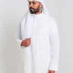 Zakhrafat, Thobe, Cream, Men, Qalab collar