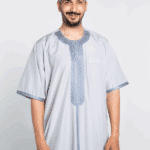 Embroidered Jalabiya Light blue