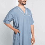Basic Jalabiya Light blue & Gray Men