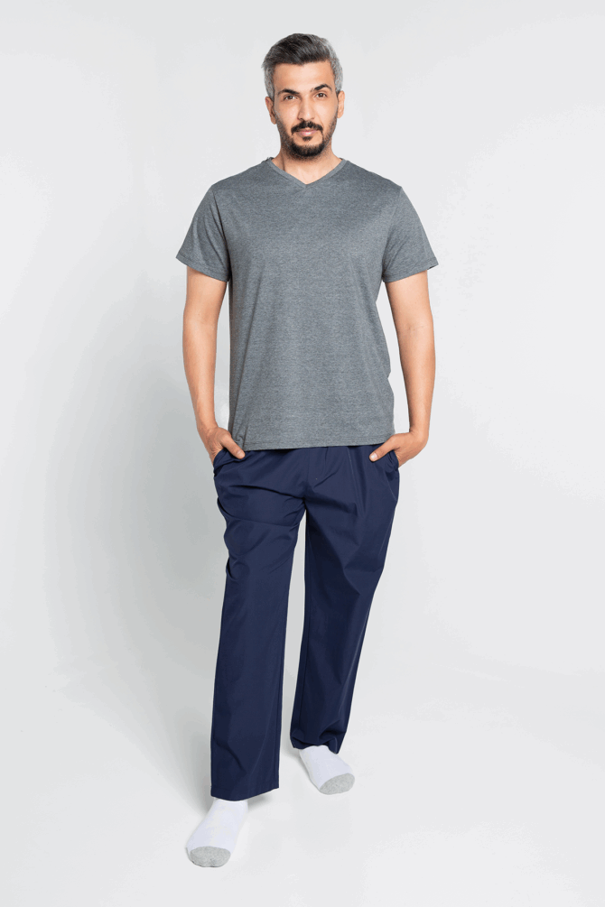 pajama-pant-shirt-set-navy-gray-cotton-2
