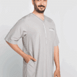 جلابية الشياكة رمادي أزرار