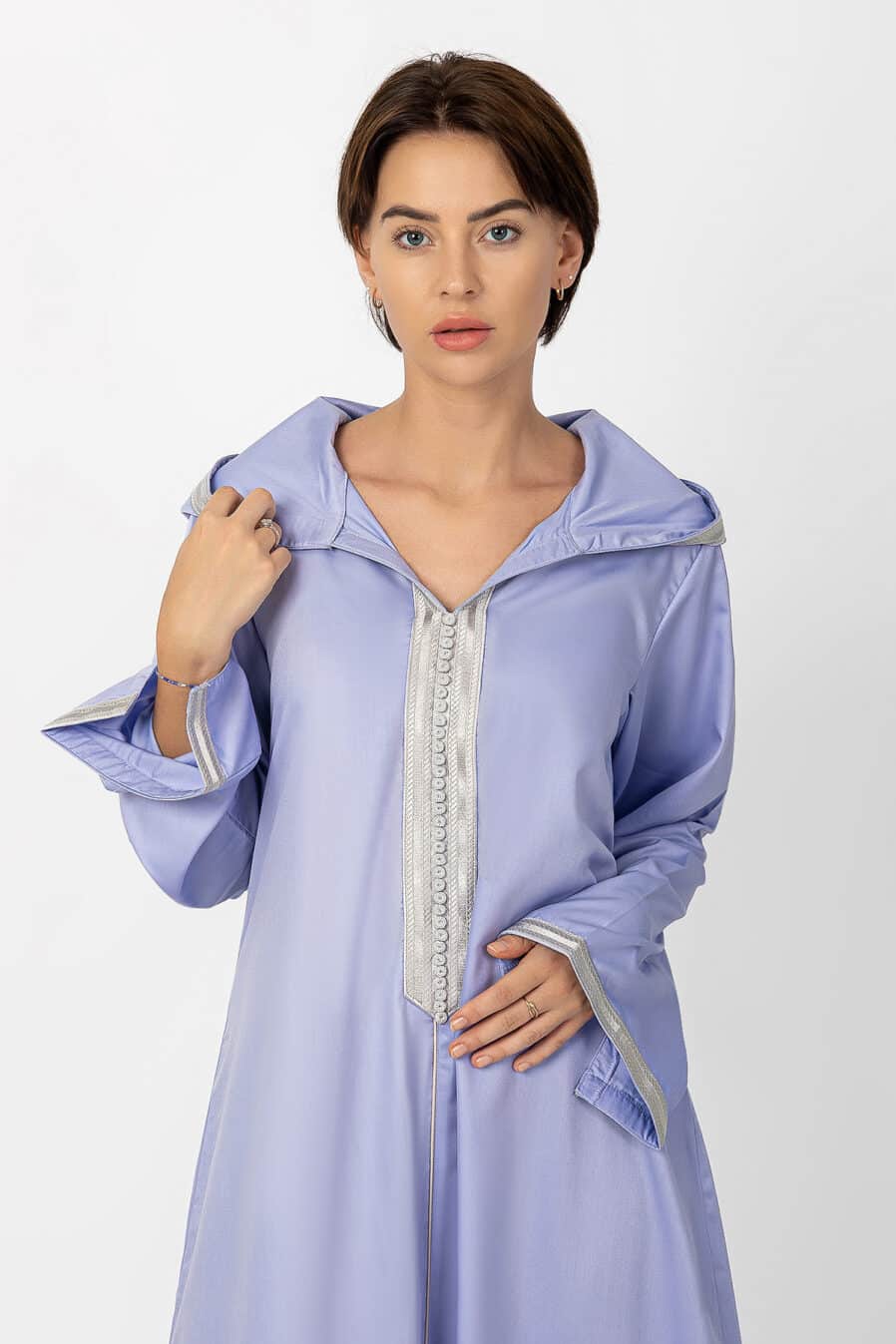 جلابية نسائي مغربي موف فاتح
