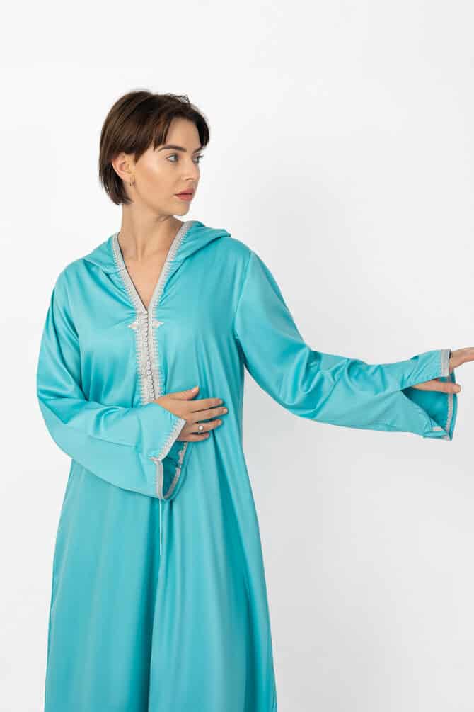 Moroccan Jalabiya-Turquoise-Alshiaka-2