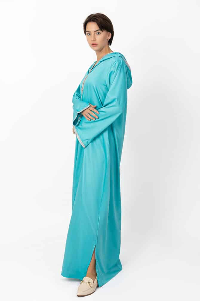 Moroccan Jalabiya-Turquoise-Alshiaka-3