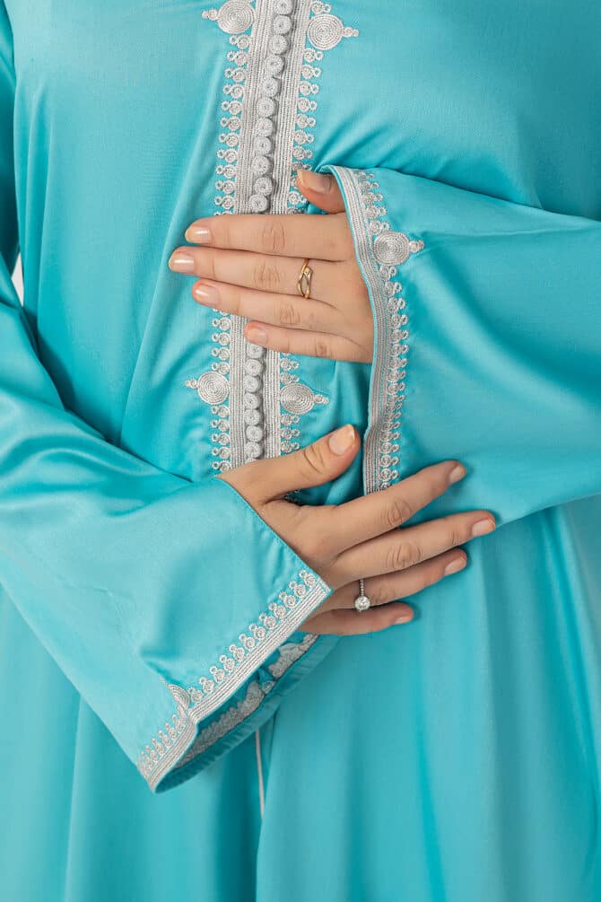 Moroccan Jalabiya-Turquoise-Alshiaka-4