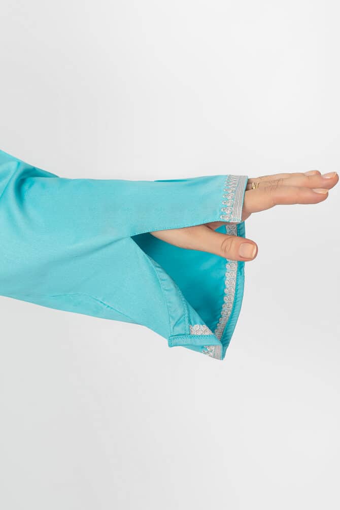 Moroccan Jalabiya-Turquoise-Alshiaka-5