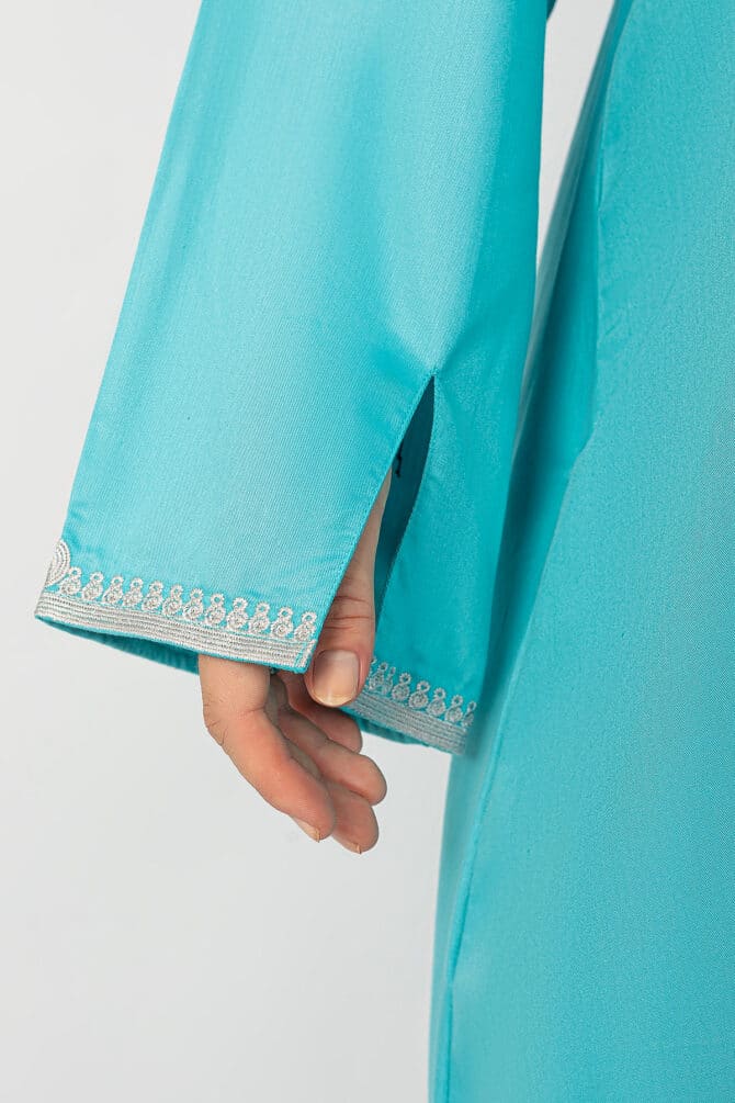 Moroccan Jalabiya-Turquoise-Alshiaka-6