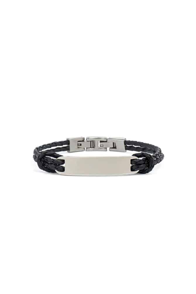 Versace-Bracelet-Steel-Leather-Black-Alshiaka-1