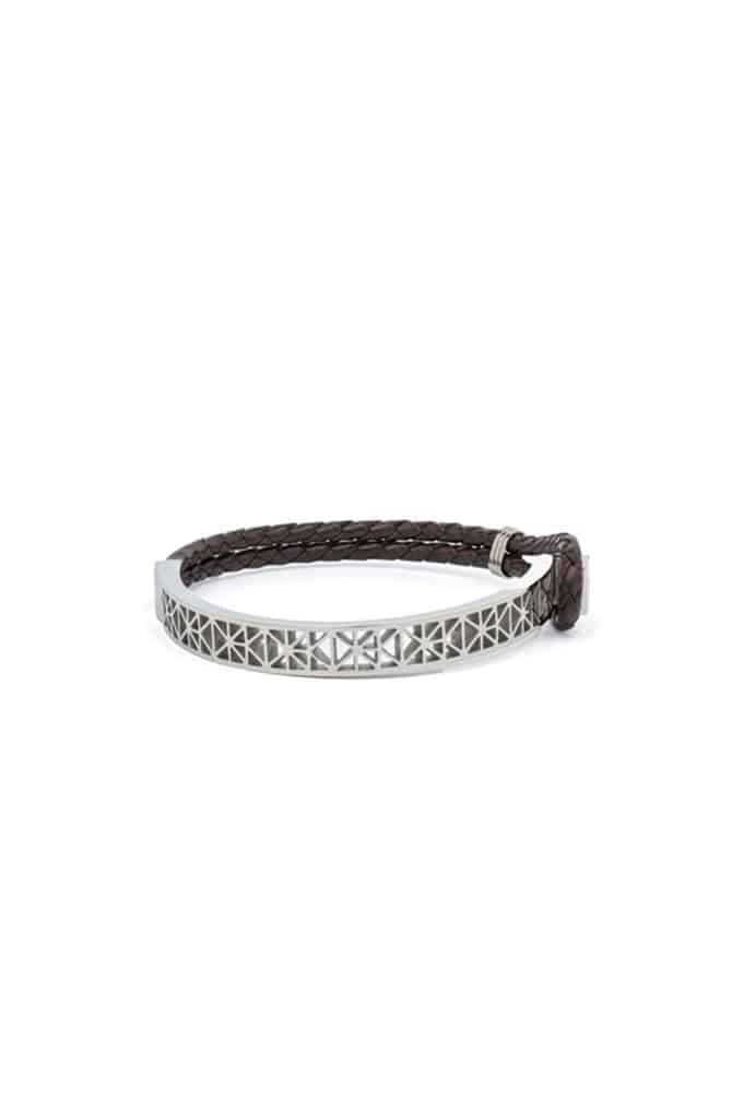 Versace-Bracelet-Steel-Leather-Brown-Alshiaka-1