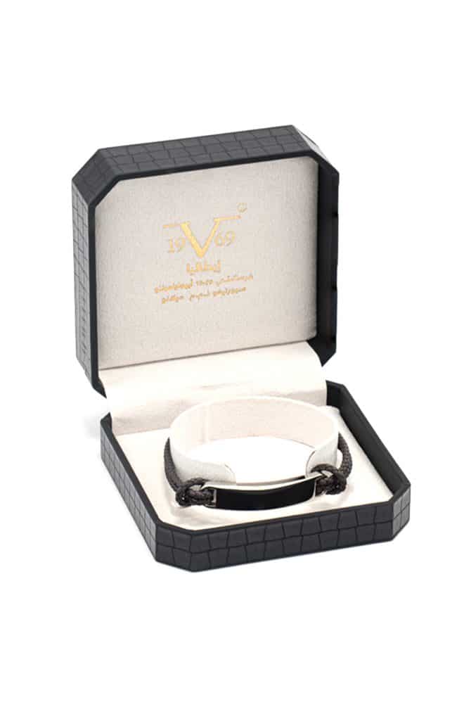 Versace-Bracelet-Steel-Leather-Brown-Alshiaka-1