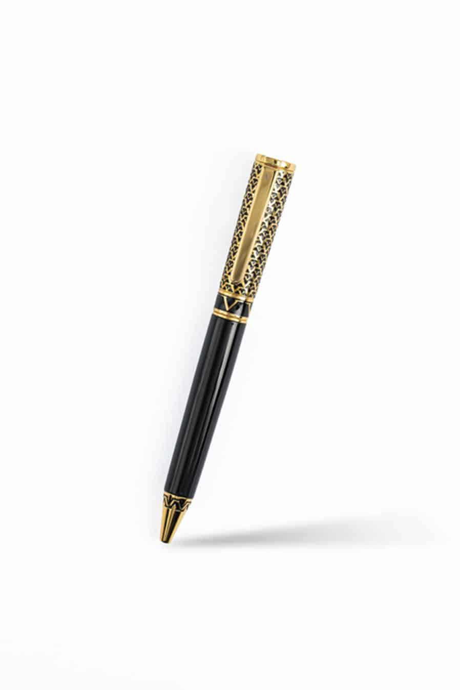 Versace Gold and Black Engraved Pen
