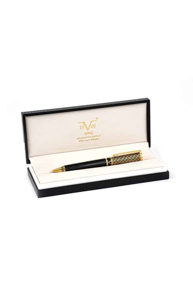 Versace-Gold-and-Black-Engraved-Pen-Alshiaka-2