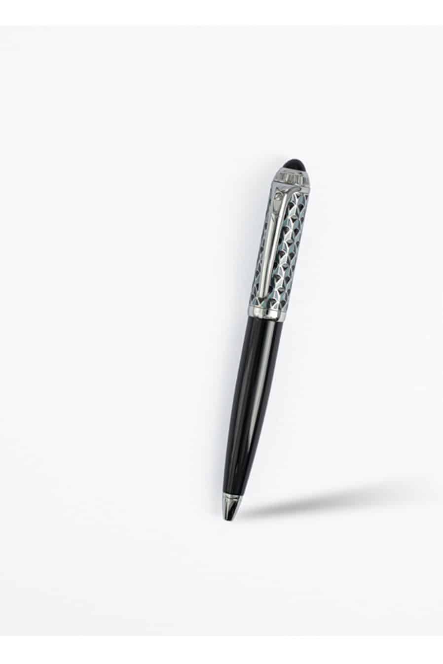 Versace Silver & Black Engraved Pen