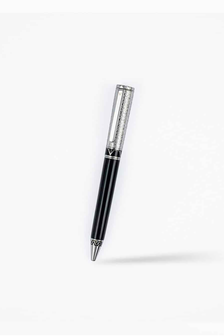 Versace Silver & Black Engraved Pen