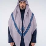 شماغ رجالي كشميري بيج بنقشات أزرق