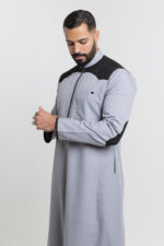 ⁦ثوب رجالي ري ثوب رمادي مع أسود⁩ - الصورة ⁦2⁩