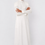 ثوب كلاسيك شبابي, سحاب مخفي, لون كريمي