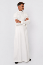 ثوب كلاسيك شبابي, سحاب مخفي, لون كريمي