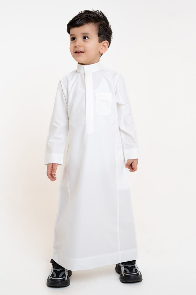 ⁦ثوب الشياكة زخرفات ولادي - كريمي⁩ - الصورة ⁦2⁩