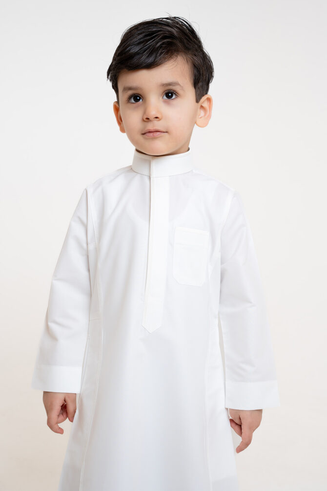 ⁦ثوب الشياكة زخرفات ولادي - كريمي⁩ - الصورة ⁦3⁩