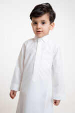 Al Shiaka Embroidered Thobe – Creamy for kids